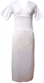 Kimono slip skin undergarment with slit style one-piece (L) белый