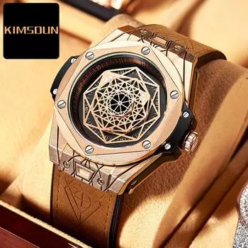 KIMSDUN Explosion Golden Shide брендовые силиконовые часы модные индивидуальные мужские часы водонепроницаемые кварцевые часы