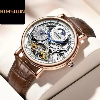 KIMSDUN Новые высококачественные мужские механические часы Мужские часы Водонепроницаемые полностью автоматические часы