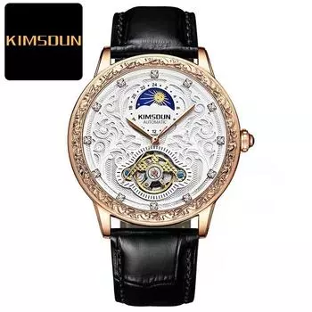 KIMSDUN Подлинные золотые часы Poemon с летающим колесом, высококачественные деловые мужские часы, полностью автоматические часы, мужские механизмы