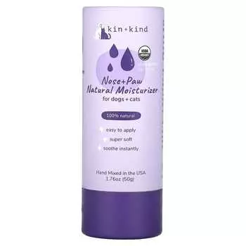Kin+Kind, Натуральный увлажняющий крем для носа и лап, для собак и кошек, 1,76 унции (50 г)