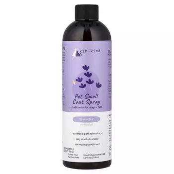 Kin+Kind, Pet Smell Coat Spray Conditioner for Dogs and Cats, Lavender, 354 ml (12 fl oz)