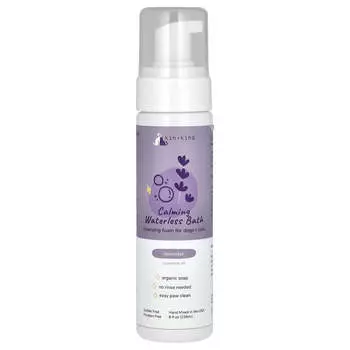 Kin+Kind, Успокаивающее безводное средство для купания, очищающая пена, для собак и кошек, лаванда, 8 жидких унций (236 мл)