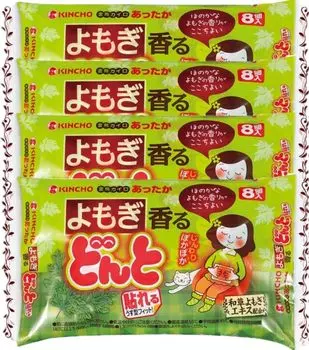KINCHO Kaorudonto Тонкая паста-грелка с функциональным согревающим ароматом, содержит экстракт японской травы полыни x 4 шт. (8 шт.) зелёный
