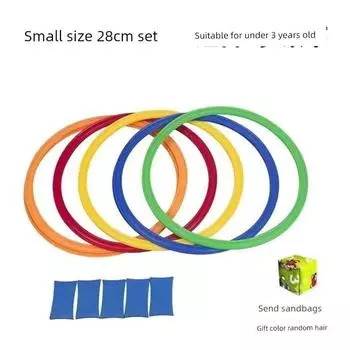 Kindergarten Kids Hopscotch Jumping Plaid Jumping Circle Ring Physical Fitness Agility Training Ring Sensory Training Sports Equipment Toys Medium 28cm5 circle +5 buckle to send sandbags