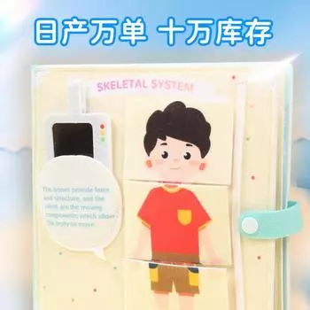 Kindergarten Teaching Aids Human Body Multi-Page Felt Busy Board Children S Early Education Learning Board Puzzle White; 20 * 20