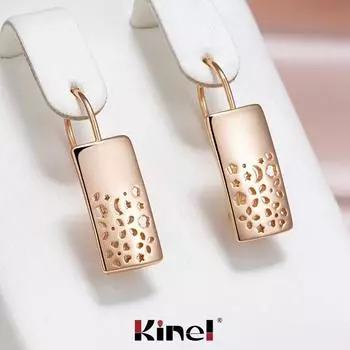 Kinel гладкие ажурные скульптурные серьги-подвески для женщин цвета розового золота висячие серьги