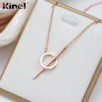 Kinel модное маленькое круглое колье-колье ожерелья с подвеской из розового золота розового золота