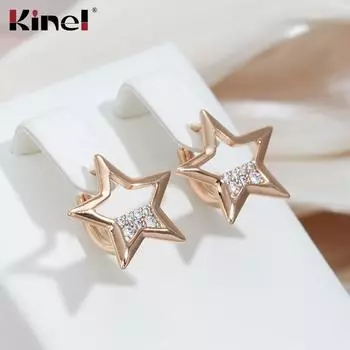 Кинель серьги с пирсингом в виде пентаграммы для женщин, милые украшения с кубическим цирконом