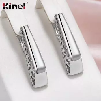 Kinel винтажные глянцевые длинные серьги-капли для женщин, вечерние и свадебные ювелирные изделия, серьги серебряного цвета серебряный