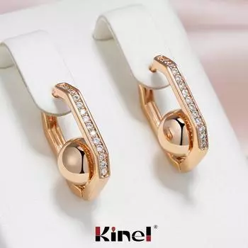 Kinel винтажные глянцевые висячие серьги с шариками для женщин, розовое золото, свадебные украшения для невесты розового золота