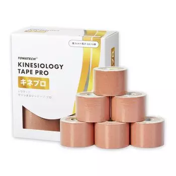 Kinepro 5 см x 5 м 6 рулонов Лента Нелегко достать Нелегко достать Нелегко оторвать Водоотталкивающая 50 мм Лента для тейпирования (Кинезиология ПРО) душно, бежевый
