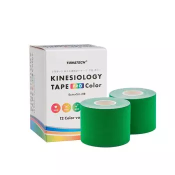 Kinepro Color 5 см x 5 м 2 тома Зеленая лента PRO Sports Taping Черный Темно-синий Розовый Зеленый Фиолетовый Красный Черный Синий Красный (Кинезиология Цвет) зелёный