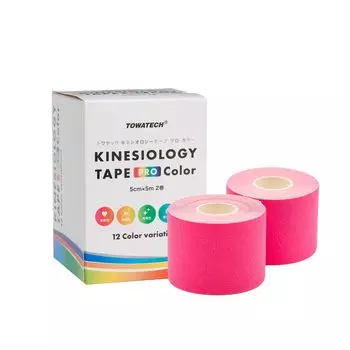 Kinepro Color 5 см x 5 м 2 рулона Розовая лента PRO Sports Taping Черный Темно-синий Розовый Зеленый Фиолетовый Красный Черный Синий Красный (Кинезиология Цвет) розовый