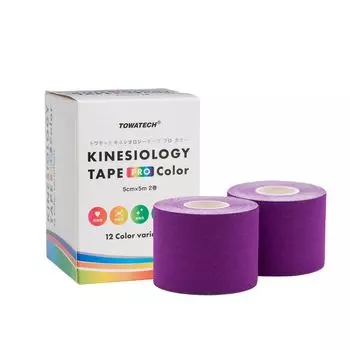 Kinepro Color 5 см x 5 м 2 рулона Фиолетовая лента PRO Sports Taping Черный Темно-синий Розовый Зеленый Фиолетовый Красный Черный Синий Красный (Кинезиология Цвет) фиолетовый