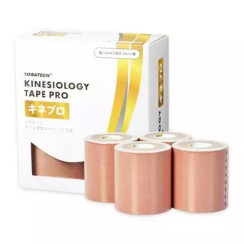 Kinepro x 5м 4 рулона Лента для тейпирования, трудно отклеивающаяся, водоотталкивающая, для мышц и суставов, 75 мм Лента для тейпирования, 7,5 см (Кинезиология ПРО) душный, сыпь, бежевый