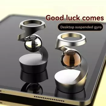 Кинетическая скульптура для снятия стресса, бросающая вызов гравитации, кинетическая настольная игрушка, настольный плавающий гироскоп для декора офисного стола для взрослых