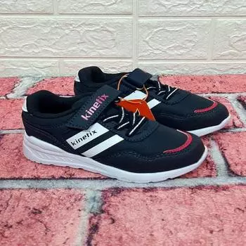 Kinetix Confess Легкие удобные детские кроссовки на липучке темно-синего цвета для девочек