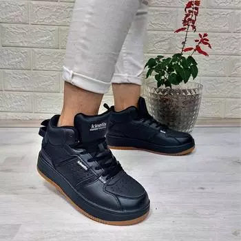 Kinetix Enner Pu Hi Черные высокие нескользящие спортивные туфли с высоким берцем