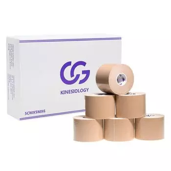 Кинезиологическая лента 50 мм x 5 м 6 рулонов Marathon Колено Лодыжка Запястье Икра Подошва C&G