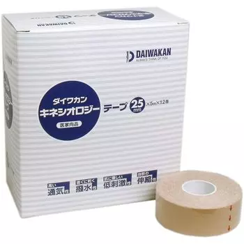 Кинезиологическая лента Daiwakan 25 мм x 5 м x 12 рулонов
