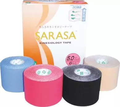 Кинезиологическая лента Pharos черного цвета, ширина x 6 рулонов 6KLK500 5,0 см 5,0 м белый