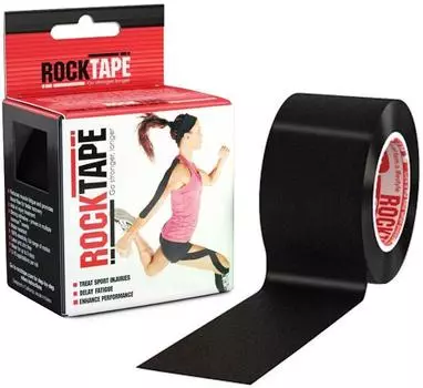 Кинезиологическая лента RockTape Athlete черная водостойкая неразрезанная 5 см x 5 м японский импорт [обычный продукт] 497591 чёрный