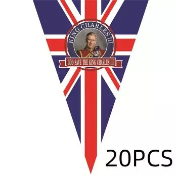 King Charles Iii Flag Banner Uk Coronation Ceremony Party Decoration Supplies Anthem