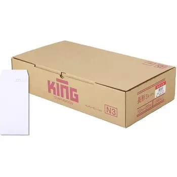 King Corporation White Envelope Long Size 3 80g 1000 pieces with tape 075104