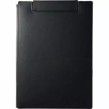 King Jim Clipboard Leather Fes Synthetic Leather with Cover A4 Horizontal Black 1932LU-BK