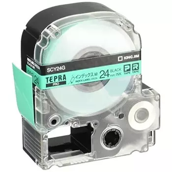 King Jim [подлинный] Tepra PRO Tape Cartridge Index Label 24 мм зеленая этикетка/черные буквы длина 8 м SCY24G