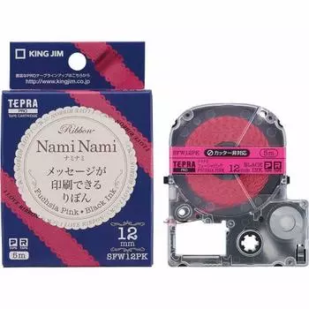 King Jim [подлинный] Tepra PRO Tape картридж лента Naminami 12 мм фуксия розовый/черные буквы 5 м SFW12PK