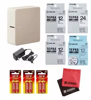 King Jim Tepra PRO MARK бежевый набор бежевый 4 вида ленты сетевой адаптер 6 батареек типа АА 8 шт. (SR-MK1 & & & & ткань)