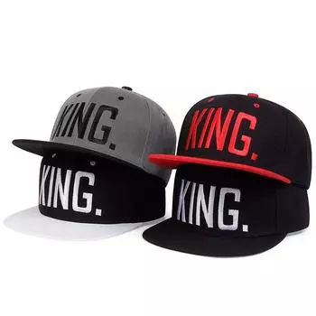 KING Кепка с вышитыми буквами Snapback для улицы, для мужчин и женщин, для любителей, бейсбольная кепка, спортивные кепки в стиле хип-хоп, регулируемые шляпы серый