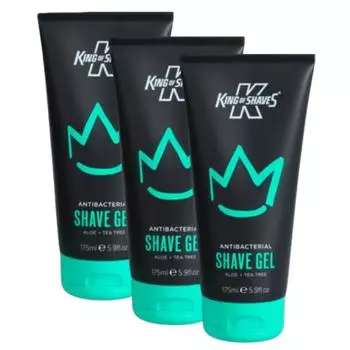 King of Shave Shave Gel Antibacterial, 175ml, 3 units