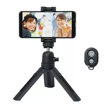 KING Smartphone Tripod with Remote Small Tabletop Selfie Smartphone Holder Adapter with Accessory Shoe Compatible with iPhone Android Microphone Light