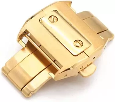 Детали часов King Watch, совместимые с хронографом Cartier Santos 100, пряжка D, внешний продукт, нержавеющая сталь, желтое золото GP, 21 мм [импортный оригинал] LM,