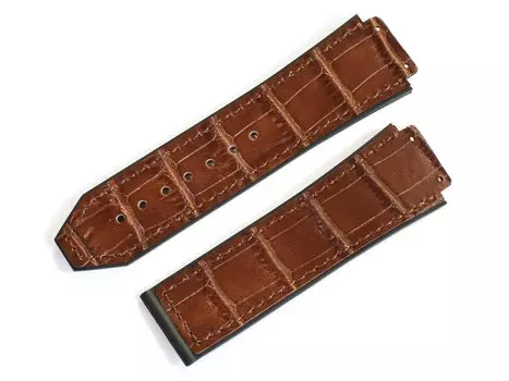 King Watch Parts Hublot Совместимые Classic Fusion 521 525 Chronograph 45 мм Корпус Внешний продукт Резиновый ремешок Тисненый крокодиловый коричневый [Импортный оригинал] /