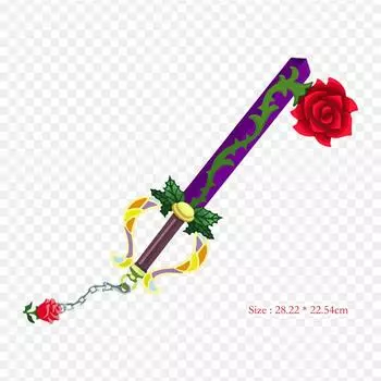 Kingdom Divine Rose Keyblade Kingdom Kingdom Union Cro Утюг на теплопередаче Печать Виниловые нашивки Наклейка для одежды DIY Аппликации Моющиеся нашивки