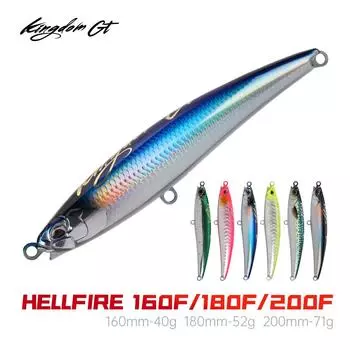 Kingdom HELLFIRE Sea Fishing Lures 160 мм/180 мм/200 мм 40 г/52 г/71 г Жесткие приманки рыболовные приманки Воблеры 4563-40g-Col.01