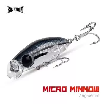 Kingdom Micro Minnow Рыболовные приманки 36 мм 2,6 г Тонущая жесткая наживка Приманка для рыбалки Воблеры 4516-2.6g-01