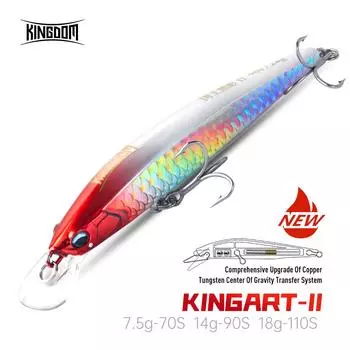 Kingdom New Jerkbaits Рыболовные приманки 70 мм, 90 мм, 110 мм, 7,5 г, 14 г, 18 г, тонущая приманка для гольяна, жесткая приманка, приманка для рыбалки, воблеры 4514