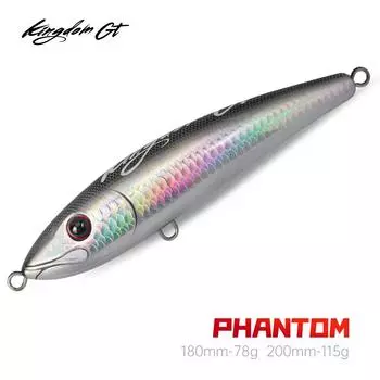 Kingdom PHANTOM Sea Fishing Lures Popper 180 мм/200 мм 78 г/115 г Плавающие твердые приманки приманки для рыбалки приманки воблеры 4566-115g-Col.01