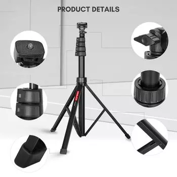 KINGJOY MC1192 Мини-штатив, настольная подставка-штатив, грузоподъемность 8 кг/17,6 фунтов, 5 уровней высоты чёрный