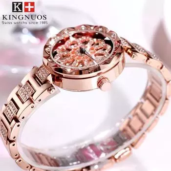 KINGNUOS французские часы с темпераментом, женские почасовые водонепроницаемые часы со звездным небом