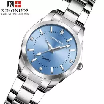 KINGNUOS Женские наручные часы Водонепроницаемые кварцевые часы розовый