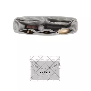 KINGS IN BAG Роскошная легкая сумка для хранения Предотвращает деформацию Атласная внутренняя часть сумки для 22 сумок Pearl Bag-in-bag Bag-in-bag (Маленький, серый)