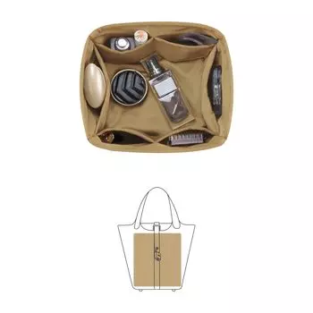 KINGS IN BAG Роскошная сумка для хранения из атласной ткани Легкая внутренняя сумка для Picotin (Чай чай, Пикотин18)