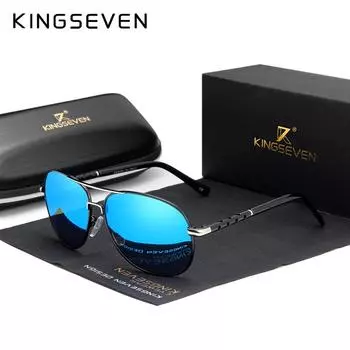 KINGSEVEN брендовые дизайнерские солнцезащитные очки-пилоты мужские поляризационные солнцезащитные очки для вождения UV400 с полой дизайнерской оправой