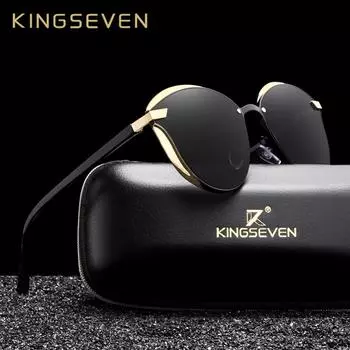 KINGSEVEN кошачий глаз солнцезащитные очки женские поляризованные модные женские солнцезащитные очки M чёрный